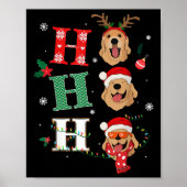 Ho Ho Ho Retrievers Golden Xmas Outfit Christmas C Poster (Voorkant)