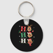 Ho Ho Ho Retrievers Golden Xmas Outfit Christmas C Sleutelhanger (Voorkant)