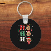 Ho Ho Ho Retrievers Golden Xmas Outfit Christmas C Sleutelhanger (Voorkant)