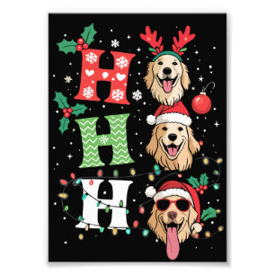 Ho Ho Ho Retrievers Gouden Kerstmis Foto Afdruk