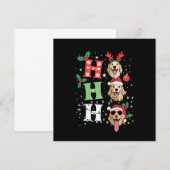 Ho Ho Ho Retrievers Gouden Kerstmis Kaart (Voorkant / Achterkant)