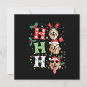 Ho Ho Ho Retrievers Gouden Kerstmis Kaart (Voorkant)