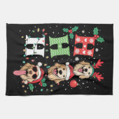 Ho Ho Ho Retrievers Gouden Kerstmis Theedoek (Horizontaal)