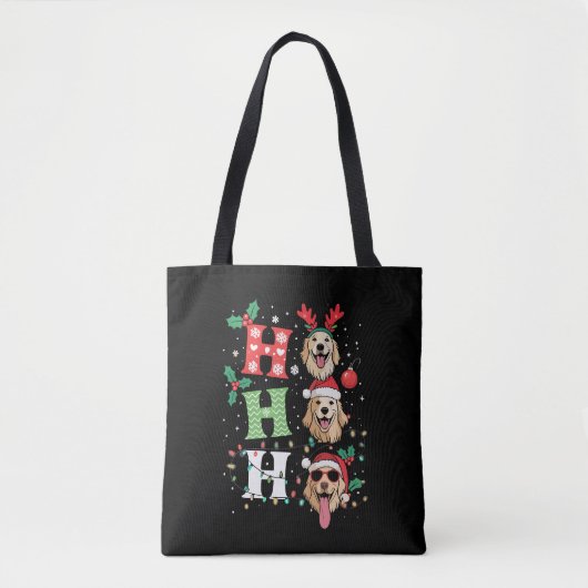 Ho Ho Ho Retrievers Gouden Kerstmis Tote Bag (Voorkant)