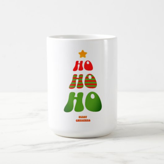 Ho Ho Ho Retro Christmas Tree Mug Koffiemok (Center)