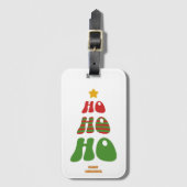 Ho Ho Ho Retro Kerstboom Bagagelabel (Voorkant (verticaal))