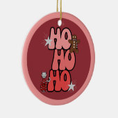 HO HO HO Retro Kerstmis Keramisch Ornament (Rechts)