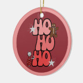 HO HO HO Retro Kerstmis Keramisch Ornament (Links)