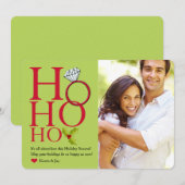 Ho Ho Ho Ring Holiday-fotokaart Feestdagenkaart (Voorkant / Achterkant)