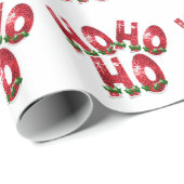 HO, HO, HO! Rode Glitters Kerstmis Cadeaupapier (Rol Hoek)