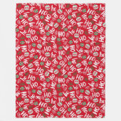 Ho Ho Ho Rode & Groene Kerstballen Fleece Deken (Voorkant)
