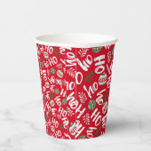 Ho Ho Ho Rode & Groene Kerstballen Rood Papieren Bekers (Rechts)