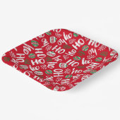 Ho Ho Ho Rode & Groene Kerstballen Rood Papieren Bordje (Gebogen)