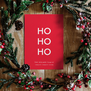 Ho Ho Ho Rode Kerst Moderne Minimalistische Eenv Feestdagenkaart