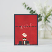 HO HO HO Rode Kerstmis Briefkaart (Staand voorkant)