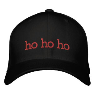 ho ho ho Rode Typografie Geborduurde Pet