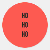 Ho Ho Ho Ronde Sticker (Voorkant)