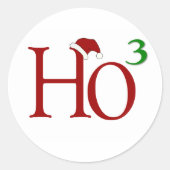 Ho Ho Ho Ronde Sticker (Voorkant)