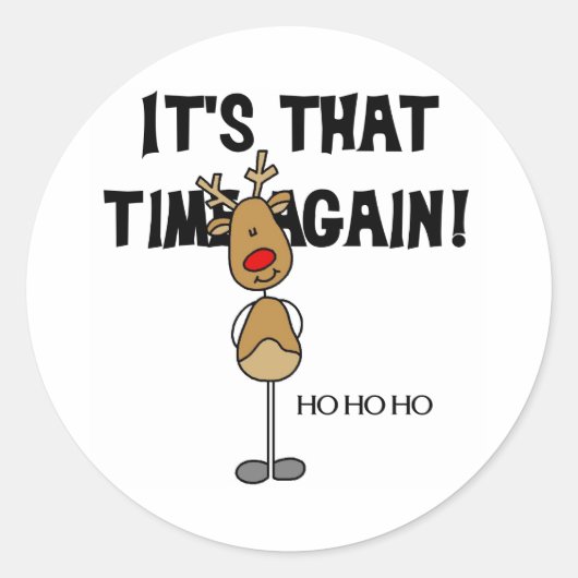 Ho Ho Ho Ronde Sticker (Voorkant)