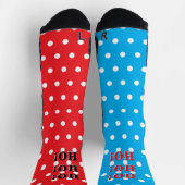 HO HO HO Rood Blauw Wit Stippen Sokken (Top)