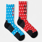 HO HO HO Rood Blauw Wit Stippen Sokken (Rechts)