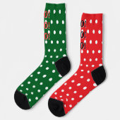 HO HO HO Rood Groen Wit Stippen Sokken (Links)
