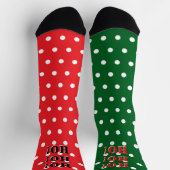 HO HO HO Rood Groen Wit Stippen Sokken (Top)