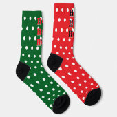 HO HO HO Rood Groen Wit Stippen Sokken (Rechts)
