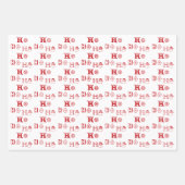 Ho Ho Ho rood groen wit zwart schattig Kerstmis Inpakpapier Vel (Voorkant 2)