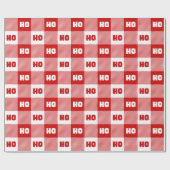 Ho Ho Ho Rood & Wit Chic Kerstmis Buffalo Plaid Cadeaupapier (Vlak)