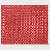 Ho Ho Ho Rood & Wit Kerstpatroon Cadeaupapier (Vlak)