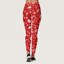 Ho Ho Ho Rood & Wit Kerstpatroon Leggings