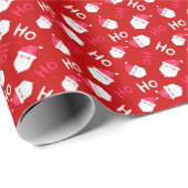 Ho Ho Ho Rood & Wit Sinterklaaspatroon Cadeaupapier (Rol Hoek)