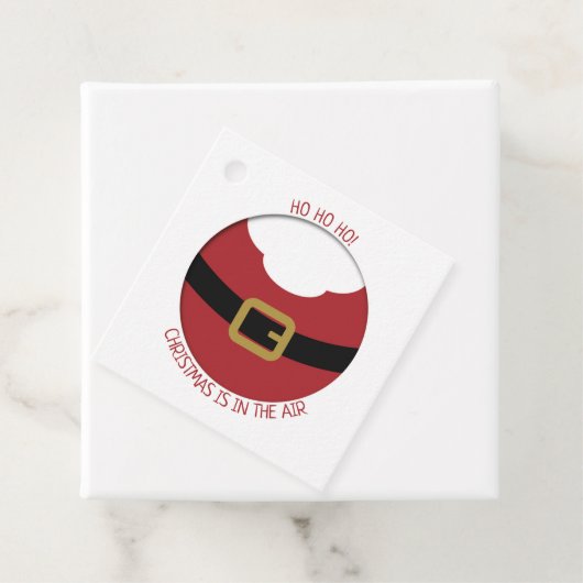HO HO HO! Roodkerstman met riem en baard Bedankjes Labels (In situ)