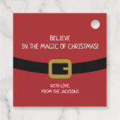 HO HO HO! Roodkerstman met riem en baard Bedankjes Labels (Achterkant)