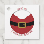 HO HO HO! Roodkerstman met riem en baard Bedankjes Labels (Voorkant)