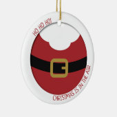 HO HO HO! Roodkerstman met riem en baard Keramisch Ornament (Rechts)