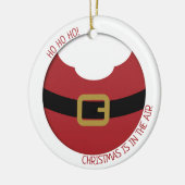 HO HO HO! Roodkerstman met riem en baard Keramisch Ornament (Links)