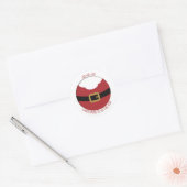 HO HO HO! Roodkerstman met riem en baard Ronde Sticker (Envelop)