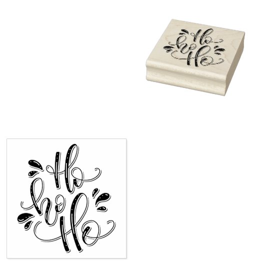 Ho Ho Ho Rubberstempel (Gestempeld)