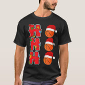 Ho-Ho-Ho Santa Basketball Kerstcadeau T-shirt (Voorkant)