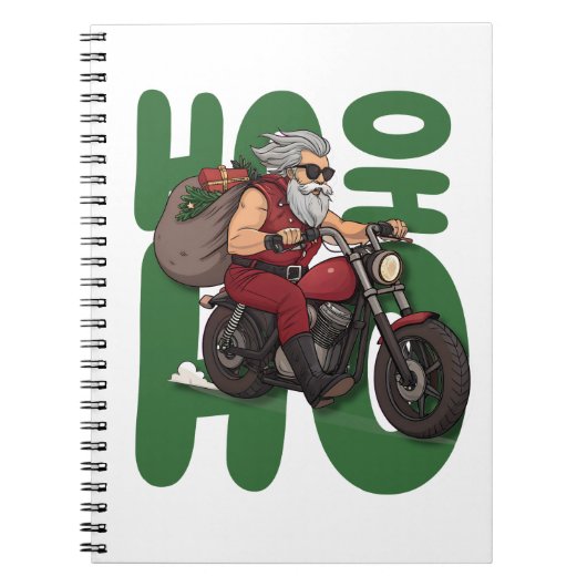 Ho Ho Ho Santa Biker Notitieboek (Voorkant)