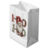 HO HO HO Santa Christmas Gift Bags  Medium Cadeauzakje (Voorkant Gekanteld)