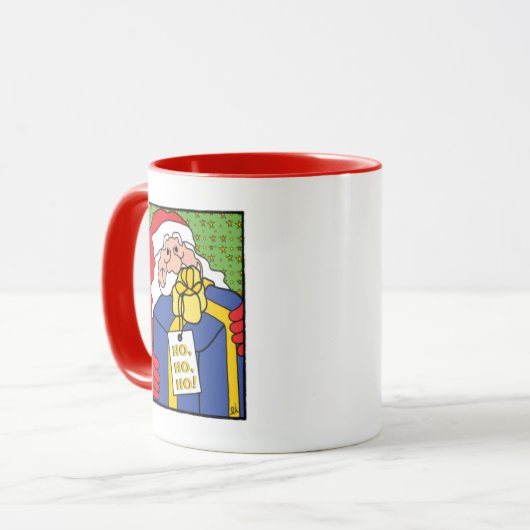 "HO, HO, HO!" SANTA CLAUS Classic White Coffee Mok (Voorkant links)