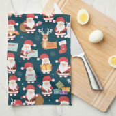 Ho Ho Ho Santa Claus en Friends Kerstfeest Theedoek (Quarter Fold)