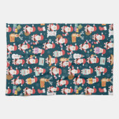 Ho Ho Ho Santa Claus en Friends Kerstfeest Theedoek (Horizontaal)