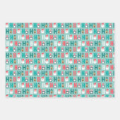 Ho Ho Ho Santa Claus en Friends Pattern Inpakpapier Vel (Voorkant)