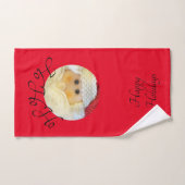 Ho Ho Ho Santa Claus Face Cute Red Kerstmis Handdoek (Handdoek)