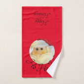 Ho Ho Ho Santa Claus Face Cute Red Kerstmis Handdoek (Handdoek)