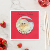 Ho Ho Ho Santa Claus Face Cute Red Kerstmis Servet (Insitu)